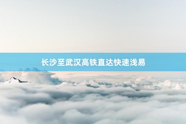 长沙至武汉高铁直达快速浅易